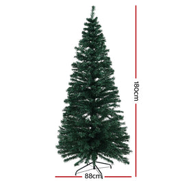 Jingle Jollys 1.8m Christmas Tree Optic Fibre LED Xmas tree 300 Tips - 0