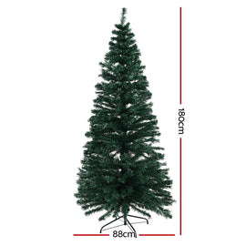 Jingle Jollys 1.8m Christmas Tree Optic Fibre LED Xmas tree Warm White - 0