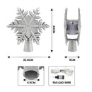 Jingle Jollys Christmas Tree Topper Lighted 360° Rotating Snowflake Projector Silver Glitter-2