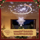 Jingle Jollys Christmas Tree Topper Lighted 360° Rotating Snowflake Projector Silver Glitter-6