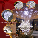 Jingle Jollys Christmas Tree Topper Lighted 360° Rotating Snowflake Projector Silver Glitter-8