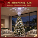 Jingle Jollys Christmas Tree Topper Lighted 360° Rotating Snowflake Projector Silver Glitter-9