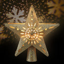 Jingle Jollys Christmas Tree Topper Star Snowflake Projector Party Glitter Gold-3