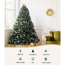 Jingle Jollys Christmas Tree 1.8m Snowy Xmas Tree Decoration 650 Tips-4