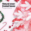 Jingle Jollys Christmas Tree 1.8m Pink Xmas Tree Snowy Party Decor 810 Tips-5