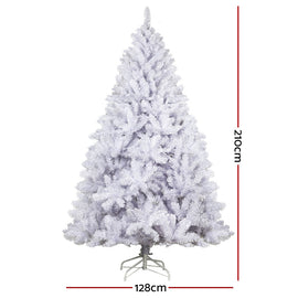Jingle Jollys Christmas Tree 2.1m 1000 White Tips Xmas Tree Decorations - 0
