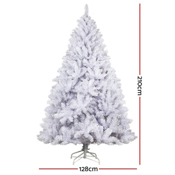 Jingle Jollys Christmas Tree 2.1m 1000 White Tips Xmas Tree Decorations - 0