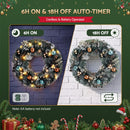 Jingle Jollys 60cm Christmas Wreath with LED Lights Snowy Garland Xmas Decor-6