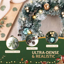 Jingle Jollys 60cm Christmas Wreath with LED Lights Snowy Garland Xmas Decor-7