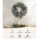 Jingle Jollys 60cm Christmas Wreath with LED Lights Snowy Garland Xmas Decor-3