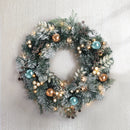 Jingle Jollys 60cm Christmas Wreath with LED Lights Snowy Garland Xmas Decor-8