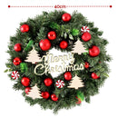 Jingle Jollys Christmas Wreath 40CM Xmas Garland Baubles Ornaments Party Decor-2