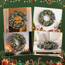 Jingle Jollys 60cm Christmas Wreath LED Lights Snowy Berries Garland Party Decor-8