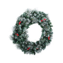 Jingle Jollys 60cm Christmas Wreath LED Lights Snowy Berries Garland Party Decor-3