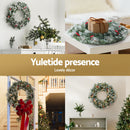 Jingle Jollys 60cm Christmas Wreath LED Lights Snowy Berries Garland Party Decor-5