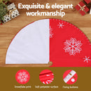 Jingle Jollys Christmas Tree Skirt 90cm Snowflake Ornaments Party Decorations-4