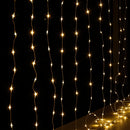 Jingle Jollys 3X3M Christmas Lights Curtain String Light 300 LED Warm White-3