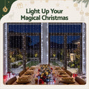 Jingle Jollys 3X3M Christmas Lights Curtain String Light 300 LED Cool White-6