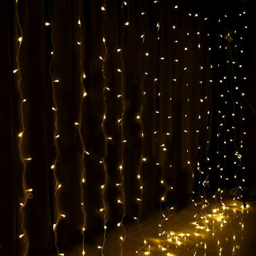 3X6M Christmas Lights Curtain Light Warm White 600 LED Jingle Jollys - 0