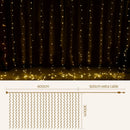 3X6M Christmas Lights Curtain Light Warm White 600 LED Jingle Jollys-7