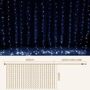 Jingle Jollys 6X3M Christmas Lights Curtain Light Cool White 600 LED-3