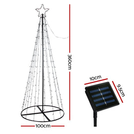 3.6M Christmas Tree LED Solar Warm Jingle Jollys - 0