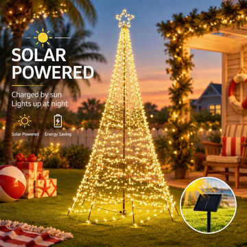 Jingle Jollys Solar Christmas Tree 3.6m 800 LED Net Lights Xmas Trees Decoration - 0