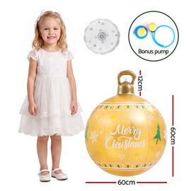 Jingle Jollys Christmas Inflatable Ball 60cm Led Illuminated Xmas Decoration - 0