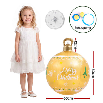 Jingle Jollys Christmas Inflatable Ball 60cm Led Illuminated Xmas Decoration - 0