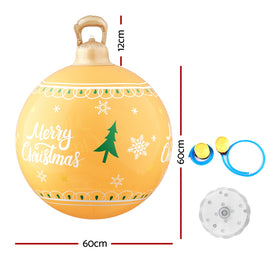 Jingle Jollys Christmas Inflatable Ball 60cm Led Illuminated Xmas Decoration - 0