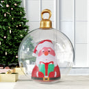 Jingle Jollys Christmas Inflatable Ball 60cm Santa Decoration Giant Bauble Clear-1
