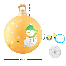 Jingle Jollys Christmas Inflatable Ball 60cm Led Illuminated Snowman Xmas Decor - 0