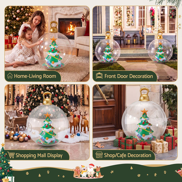 Jingle Jollys Christmas Inflatable Ball 60cm Tree Decoration Giant Bauble Clear