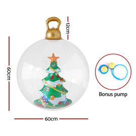 Jingle Jollys Christmas Inflatable Ball 60cm Tree Decoration Giant Bauble Clear - 0