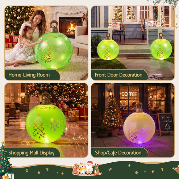 Jingle Jollys Christmas Inflatable Ball 60cm Led Illuminated Xmas Decoration