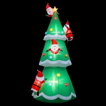 Jingle Jollys Christmas Inflatable Santa Tree 5M Illuminated Decorations