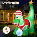 Jingle Jollys Christmas Inflatable Dinosaur 1.86M Height LED Decorations Illuminated-4
