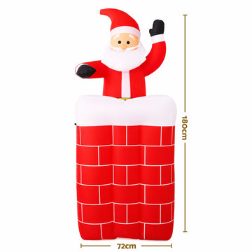 Jingle Jollys Christmas Inflatable Santa Pop Up 1.8M Illuminated Decorations - 0