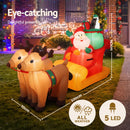 Jingle Jollys Christmas Inflatable Santa Sleigh 2.2M Illuminated Decorations-5