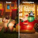 Jingle Jollys Christmas Inflatable Santa Sleigh 2.2M Illuminated Decorations-8