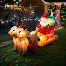 Jingle Jollys Christmas Inflatable Santa Sleigh 2.2M Illuminated Decorations-9