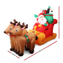 Jingle Jollys Christmas Inflatable Santa Sleigh 2.2M Illuminated Decorations-2