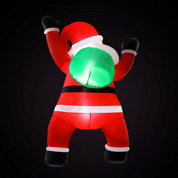 Jingle Jollys Christmas Inflatable Santa Climbing LED Illuminated Decorations 1.9M - 0