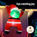 Jingle Jollys Christmas Inflatable Santa Climbing LED Illuminated Decorations 1.9M-4