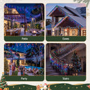 Jingle Jollys 12.5M Solar Christmas Lights Icicle String Light Multi Colour-5