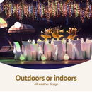 Jingle Jollys 12.5M Solar Christmas Lights Icicle String Light Multi Colour-7