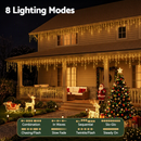 Jingle Jollys 12.5M Solar Christmas Lights Icicle String Light Warm White-2
