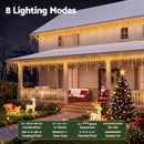 Jingle Jollys 12.5M Solar Christmas Lights Icicle String Light Warm White-4