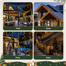 Jingle Jollys 12.5M Solar Christmas Lights Icicle String Light Warm White-4