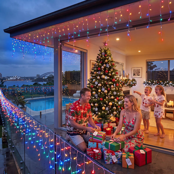 20M Christmas Lights Icicle Light 800 LED Multi-coloured Jingle Jollys